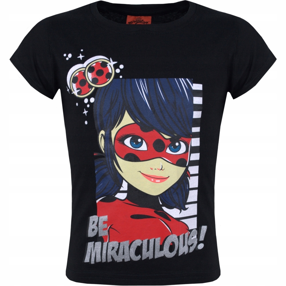 

T-shirt Miraculum Biedronka Czarny Kot czarny 146