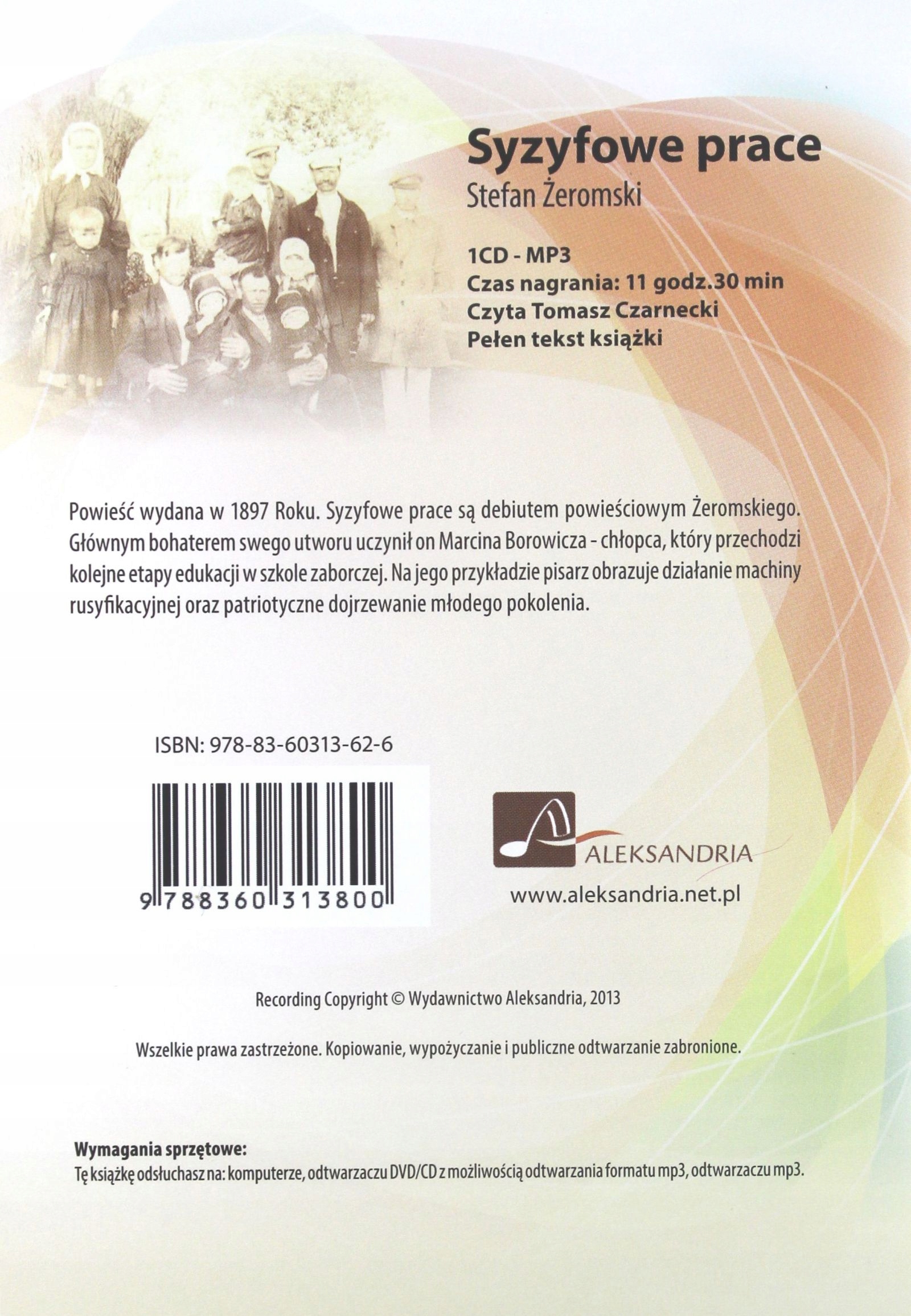 SYZYFOWE PRACE - STEFAN ŻEROMSKI [AUDIOBOOK] [CD] Stan opakowania oryginalne