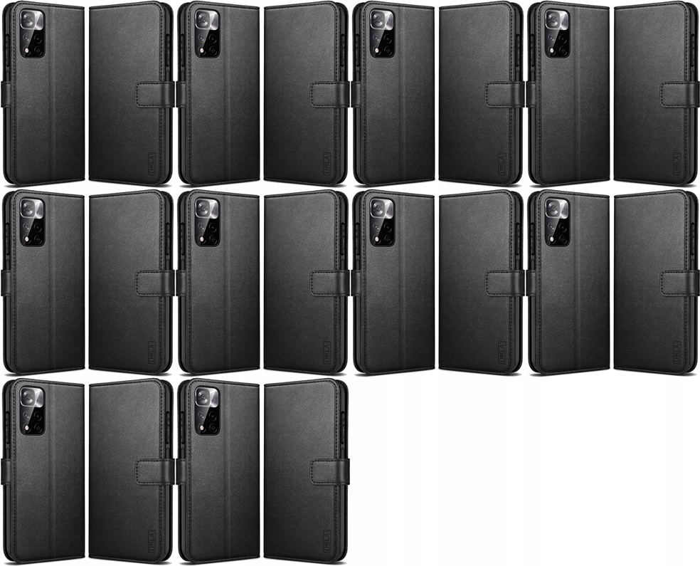 10 x Pouzdro Pro Redmi Note 11 Pro Černé, Uzamykatelné, S Klopou, Místo Na Karty