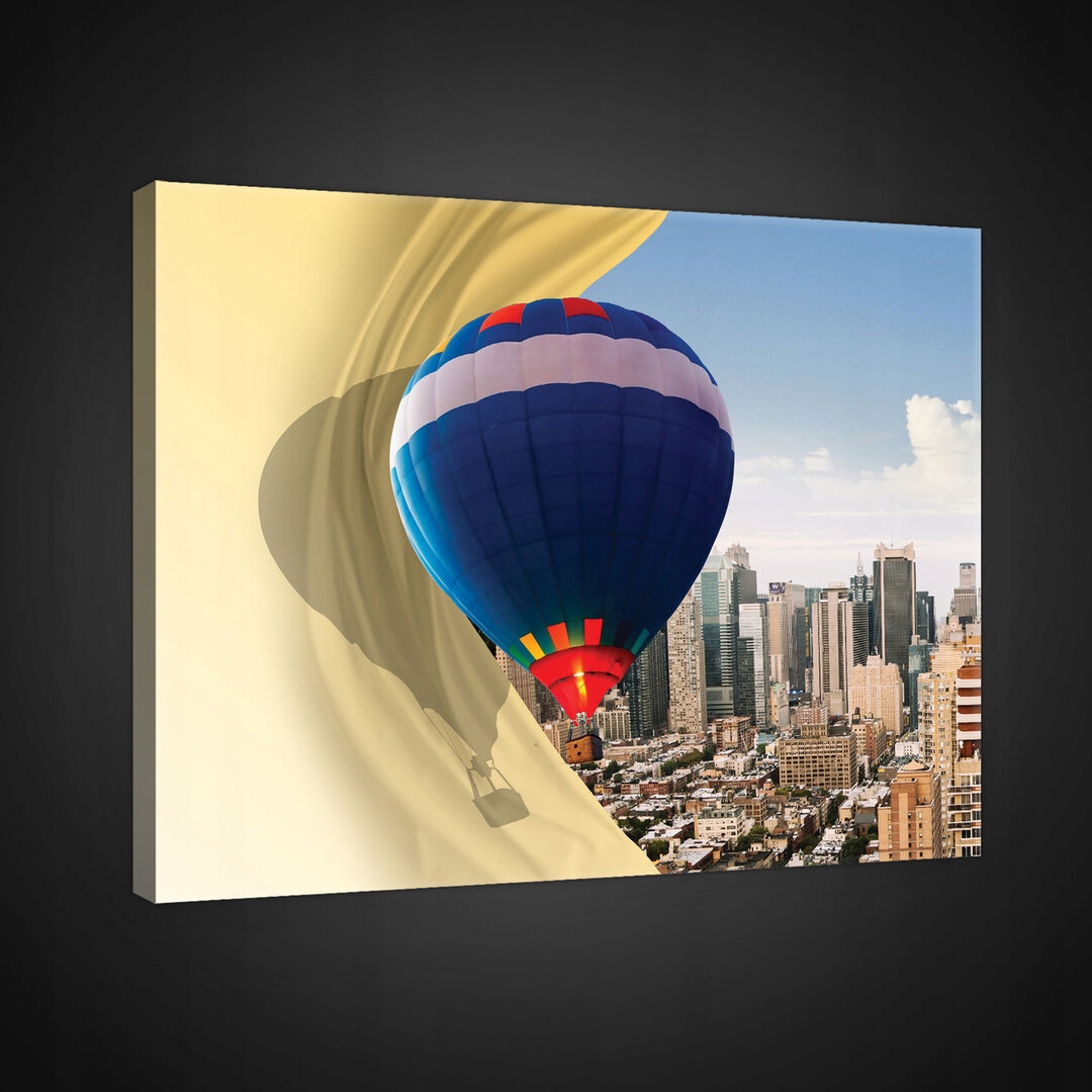 Obraz 80x60 Balón Město Mraky Let Snění Svoboda Urbanismus