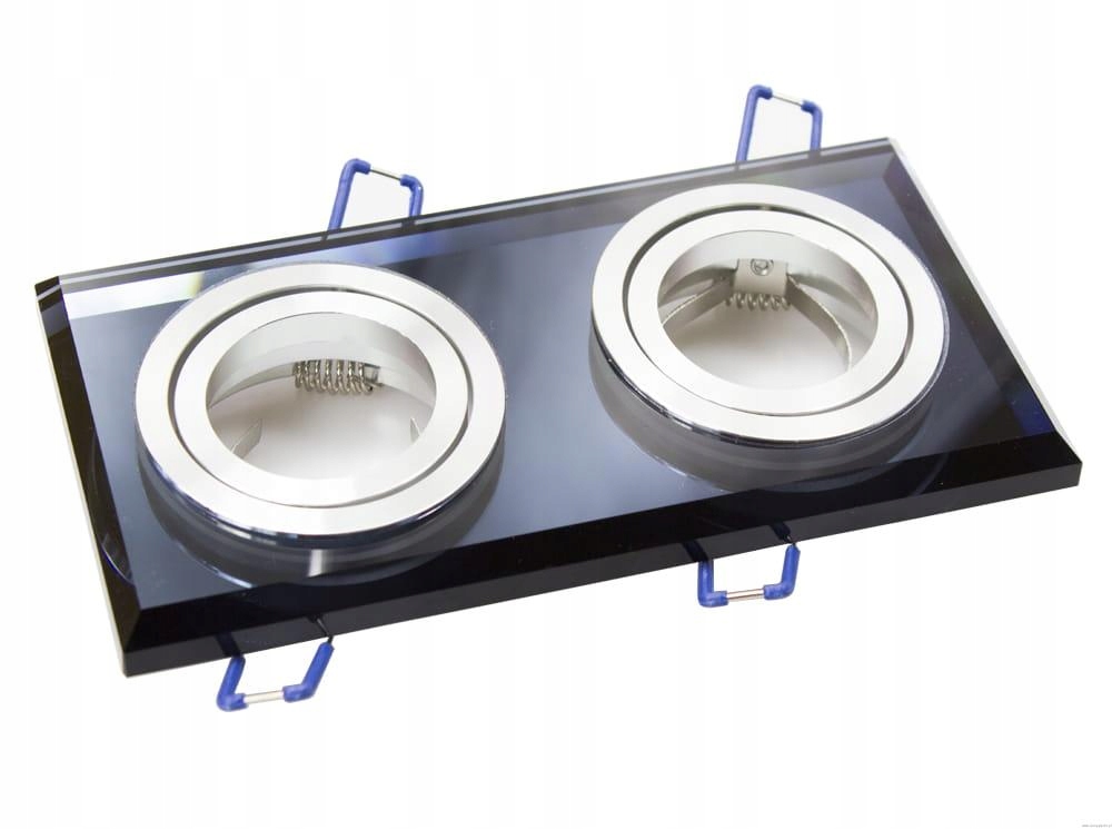 Oprawa, oczko sufitowa wpuszczana szklana CZARNA Zasilanie sieciowe