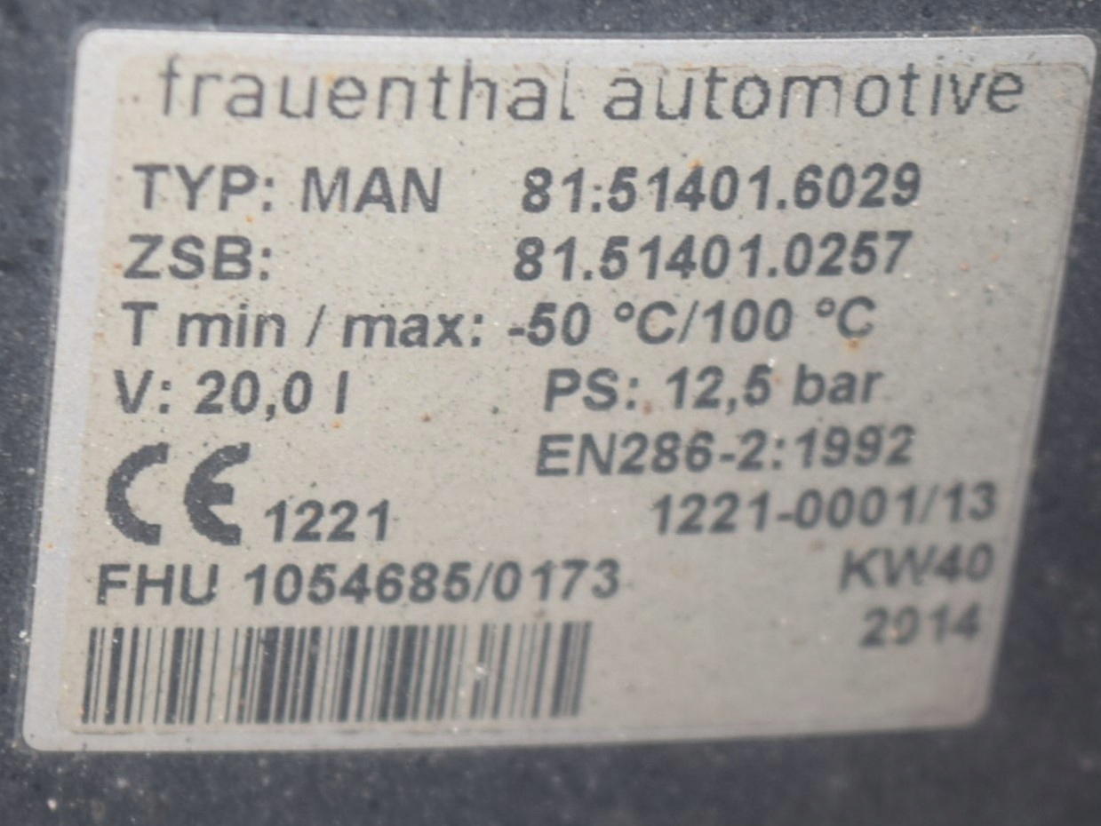 ZBIORNIK POWIETRZA BUTLA 20 LITROW MAN TGX TGA TGS Car type Cargo vans Trucks