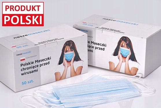 POLSKIE MASKI MASECZKI MEDYCZNE TYPIIR 50 szt. 3W Marka Europrofil
