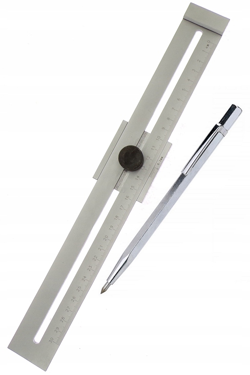 Listwa Suwmiarka Traserska 300mm 0,1mm Z Rysikiem Przymiar Traserski Rysik