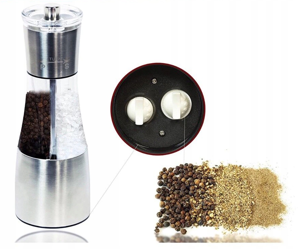 MŁYNEK DO PIEPRZU SOLI PIEPRZ SÓL PODWÓJNY 2w1 Rodzaj młynek ręczny