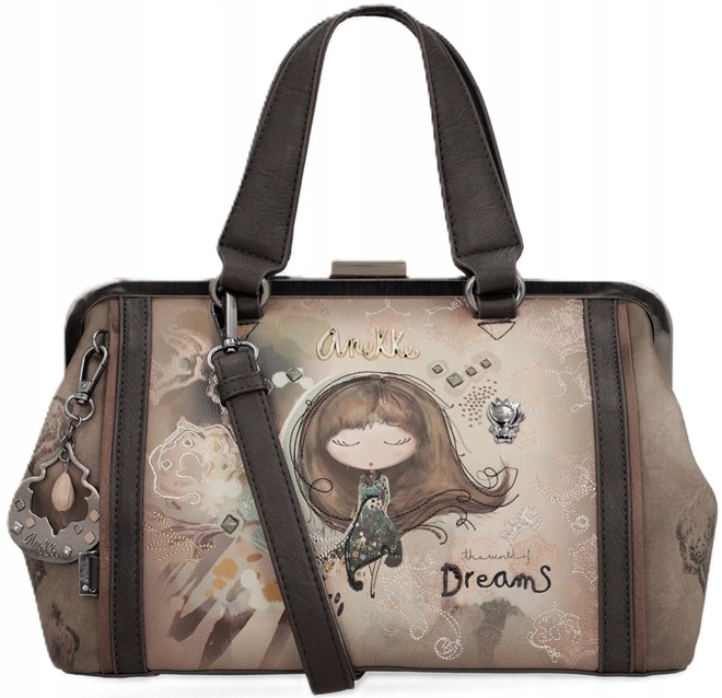 A358 Anekke mała torebka z biglem retro vintage seria Real z dziewczynką