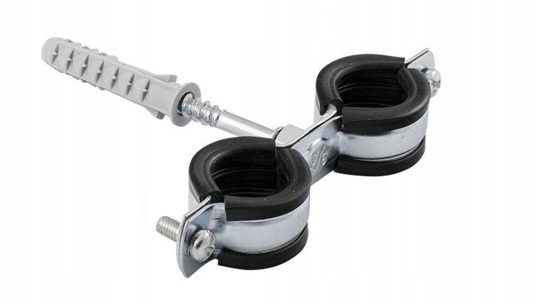 UCHWYT PODWÓJNY STALOWY DO RUR 3/4 26-31 mm OBEJMA