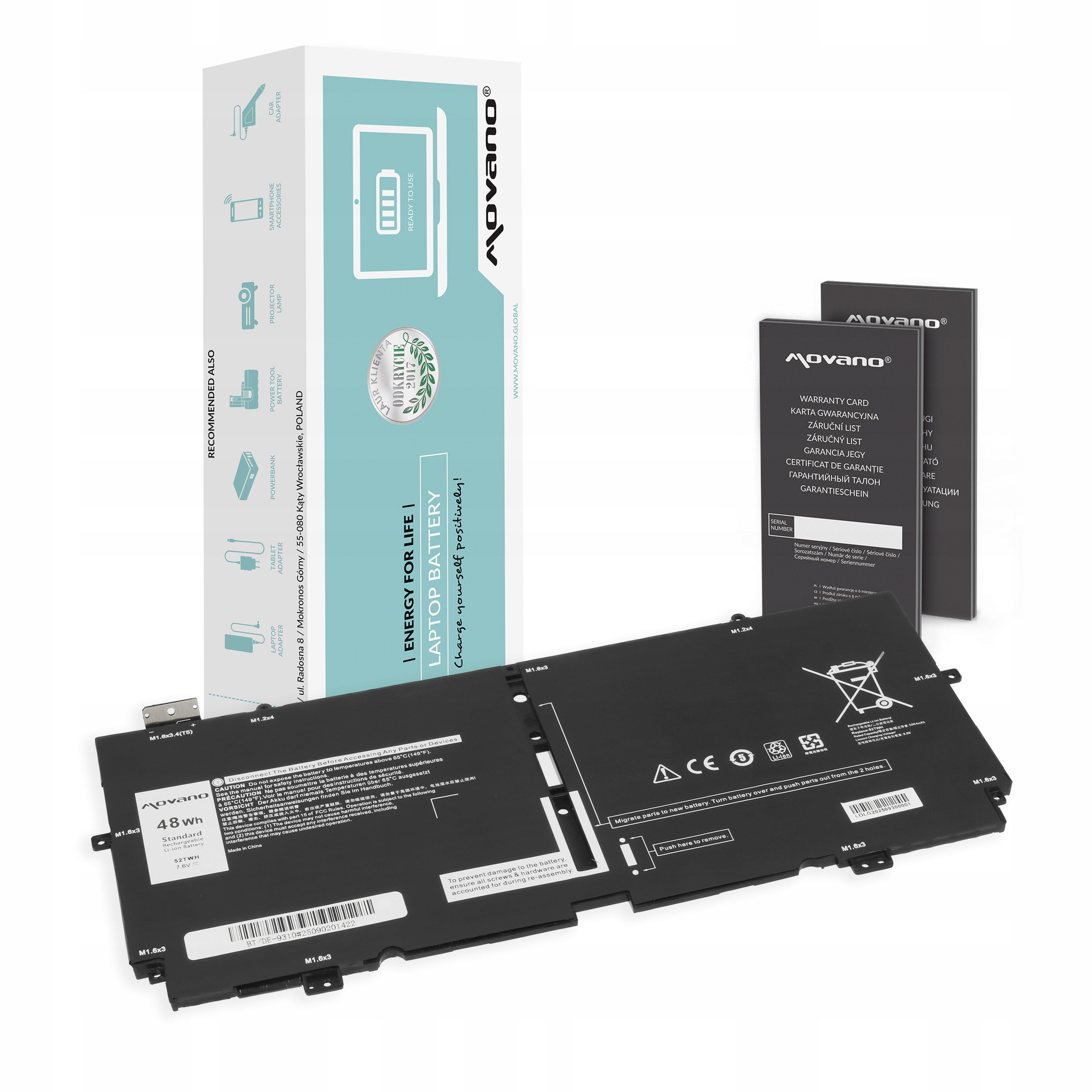 Bateria 52TWH do Dell Xps 13 7390 2-in-1 Dell Xps 13 9310 2-in-1