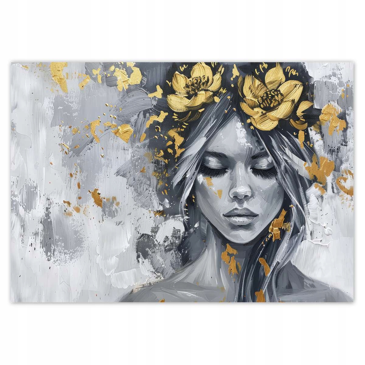 Fototapety 208x146 Žena Abstrakt Zlatá Květina