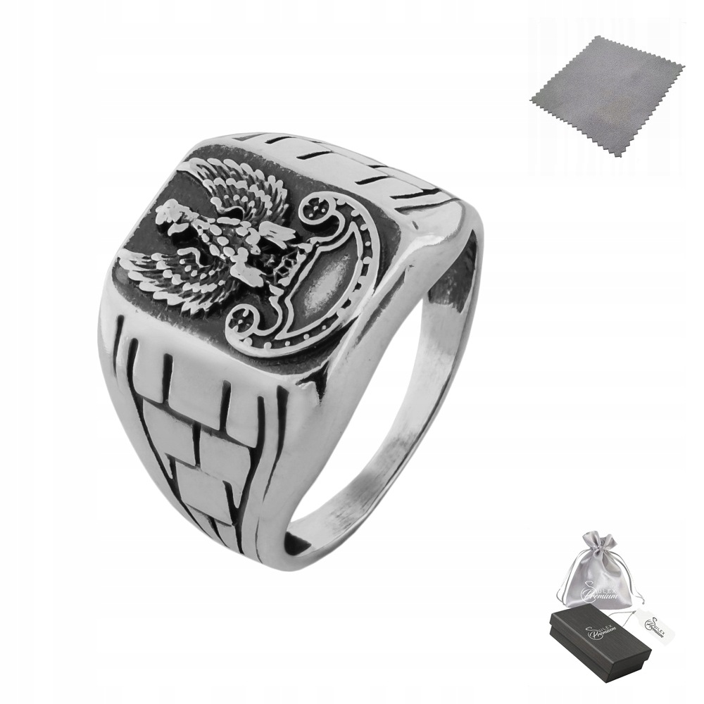 Vlastenecký signet stříbro 925 Elegantní prsten Vojenský orel vel.