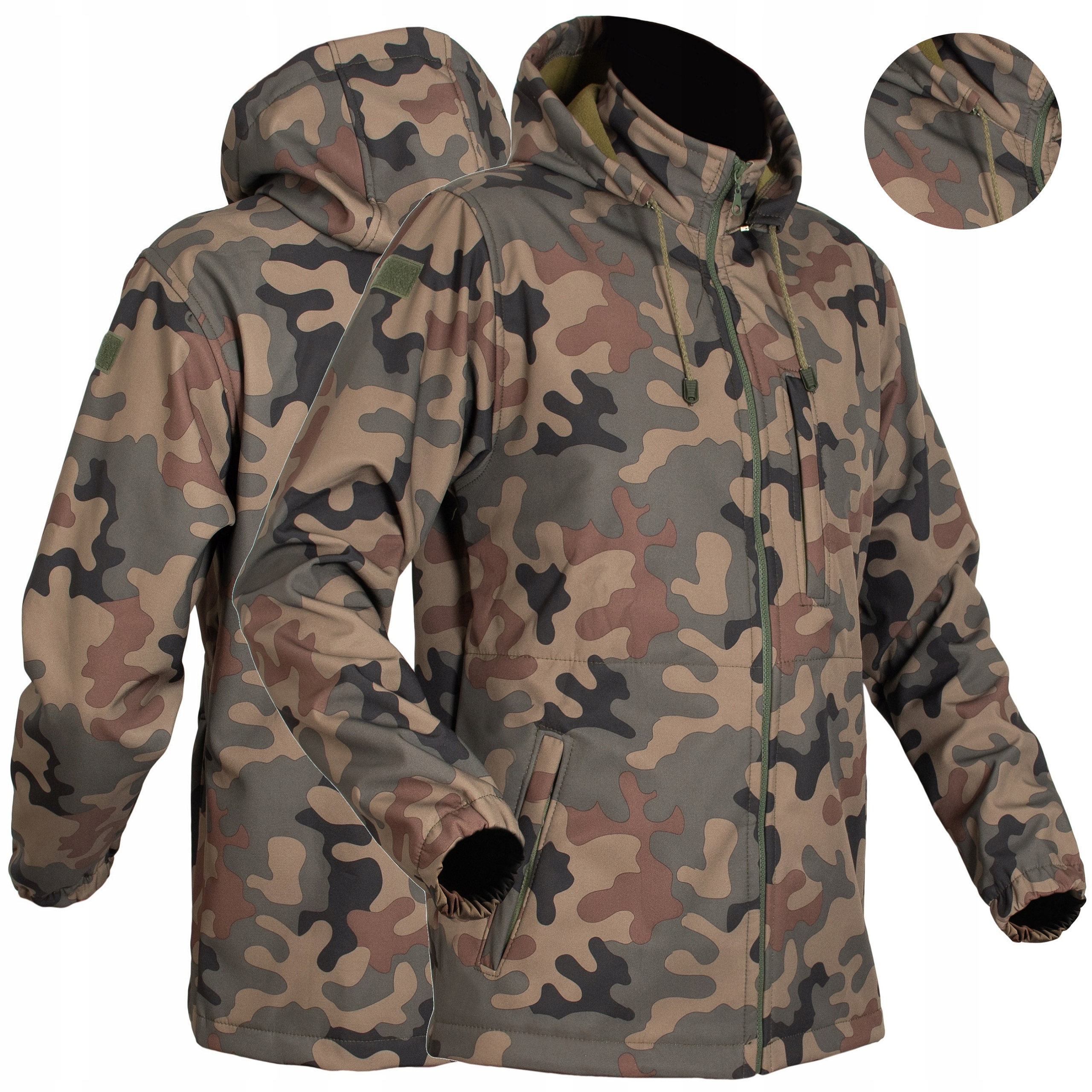 Kurtka wojskowa Softshell moro wz93 wodoodporna z kapturem 3 kieszenie XXL