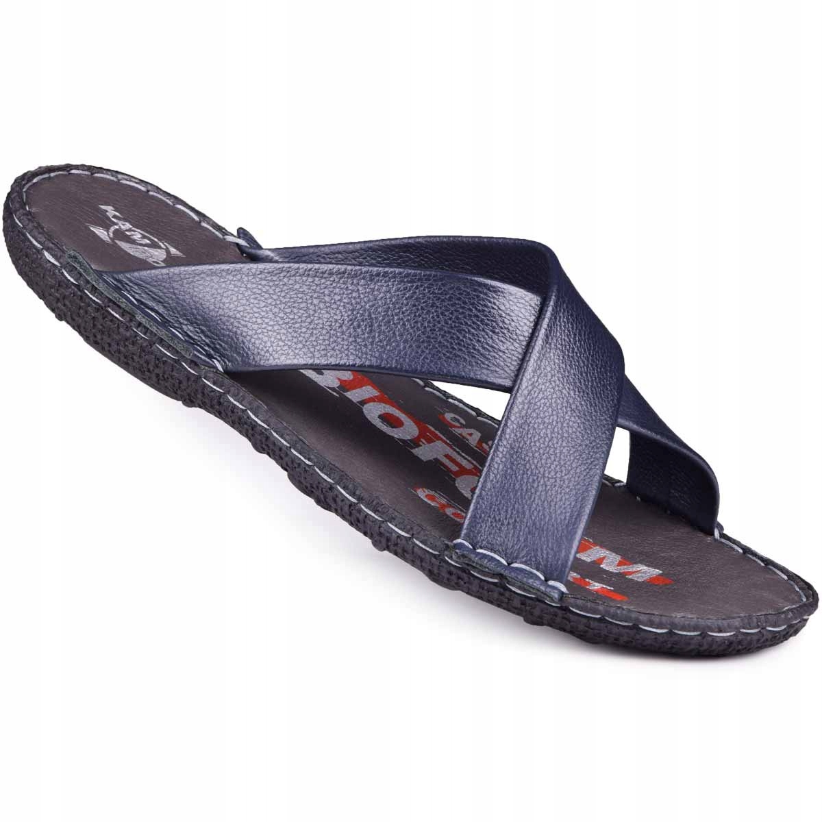 Skórzane klapki męskie skóra naturalna polskie 43