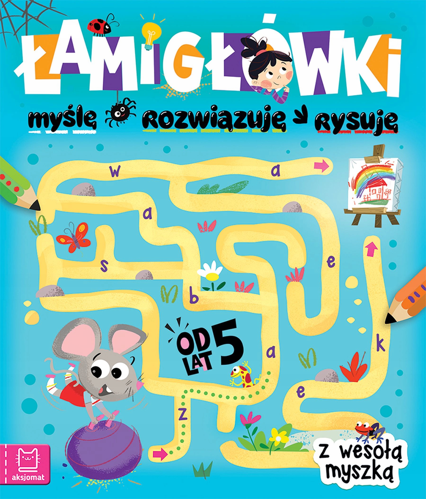 

Łamigłówki z wesołą myszką. Myślę, rozwiązuję, rys
