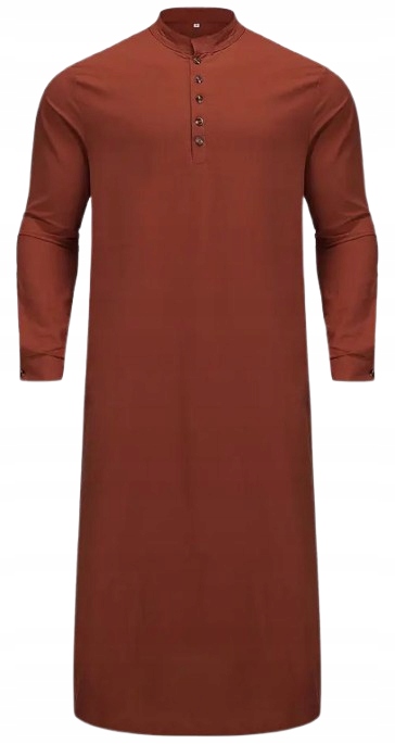 Dlouhá Pánská Noční Košile S Dlouhým Rukávem A Zapínáním Na Knoflíky Tunika Bavlna XXL