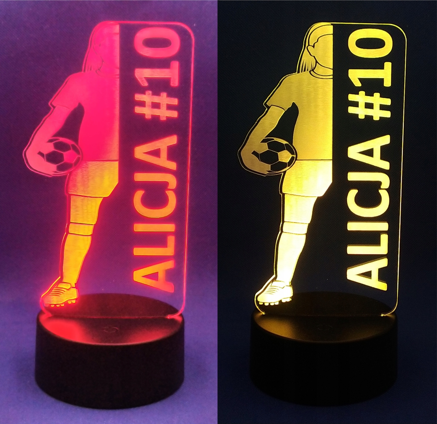 LAMPKA NOCNA 3D LED PIŁKARKA + IMIĘ PIŁKA NOŻNA Bohater / Bajka Inny