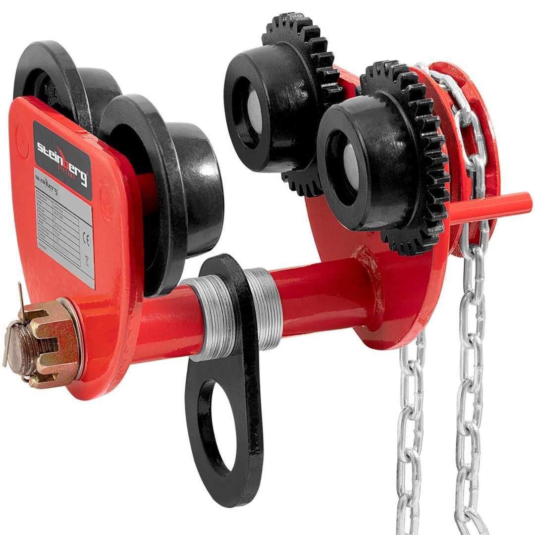 WÓZEK SUWNICOWY BELKOWY RĘCZNY PODWIESZANY Z ŁAŃCUCHEM 60-110 MM 2000 KG Marka Steinberg