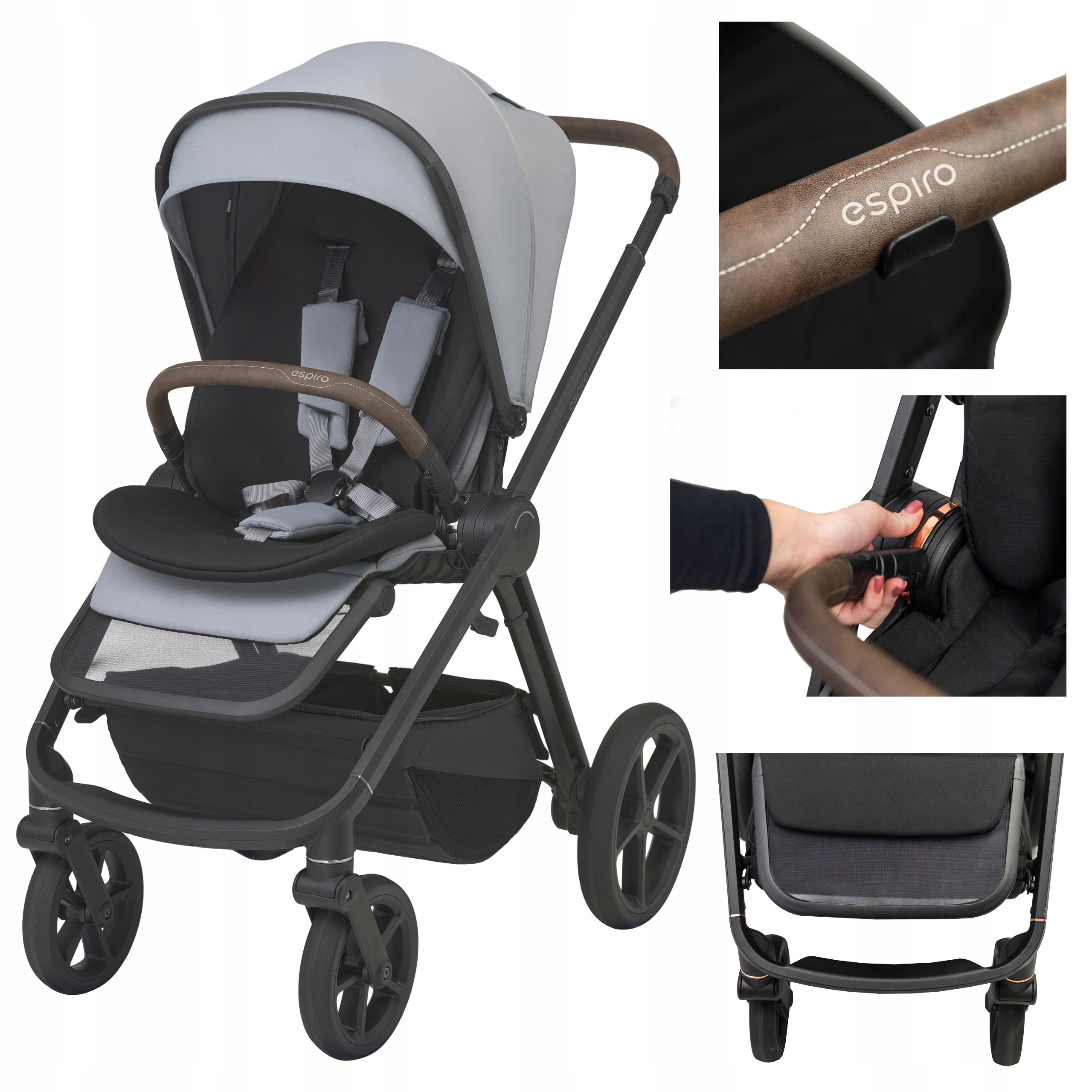 Espiro Wózek spacerowy miloo way 2.0| 303 unique dove luksusowa spacerówka