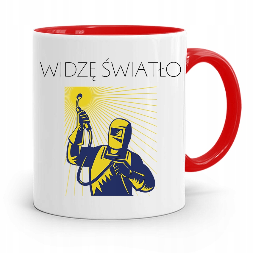 

Kubek Czerwony Dla Spawacza Widzę Światło