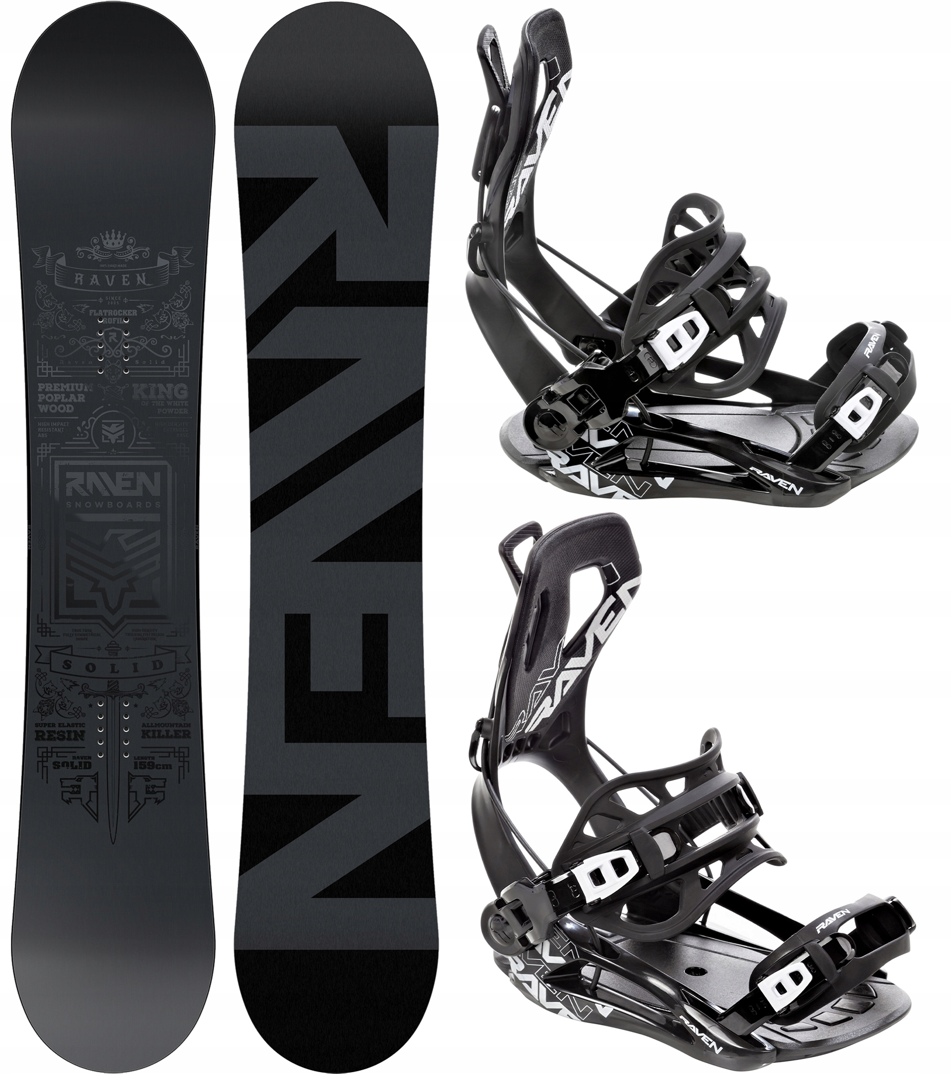 Snowboard Raven Solid Steel 149cm Wiązania Raven Fastec FT360 Black M