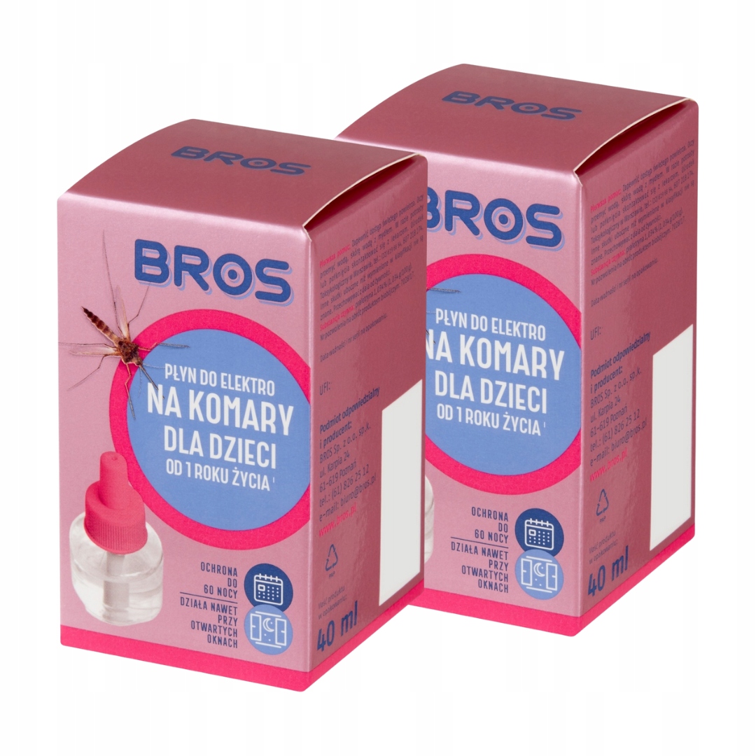 PŁYN DO ELEKTRO NA KOMARY DLA DZIECI BROS 40ml 60 NOCY SMYK x 2