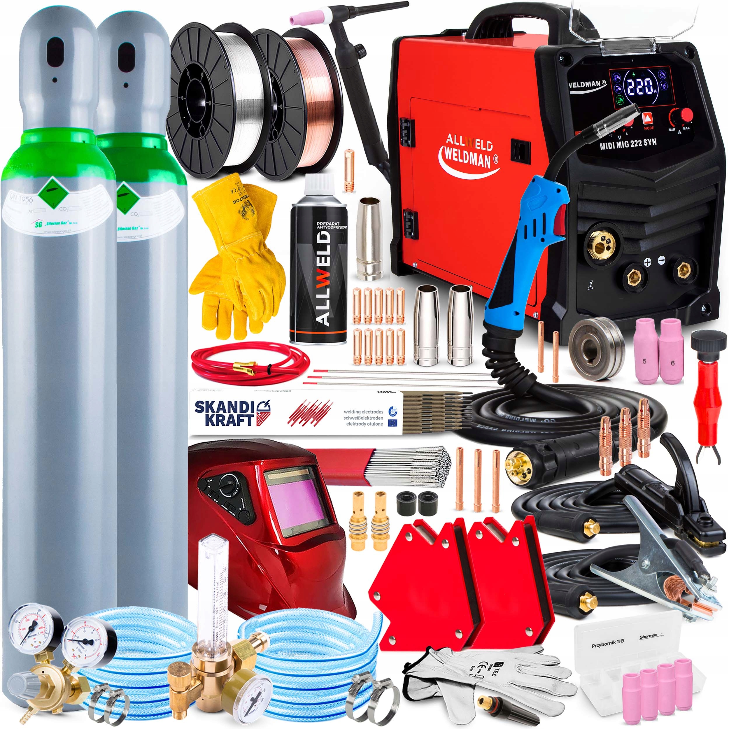 Invertorová Svářečka Weldman MIDI Mig 222 Syn Mag Mma Tig Alu Igbt