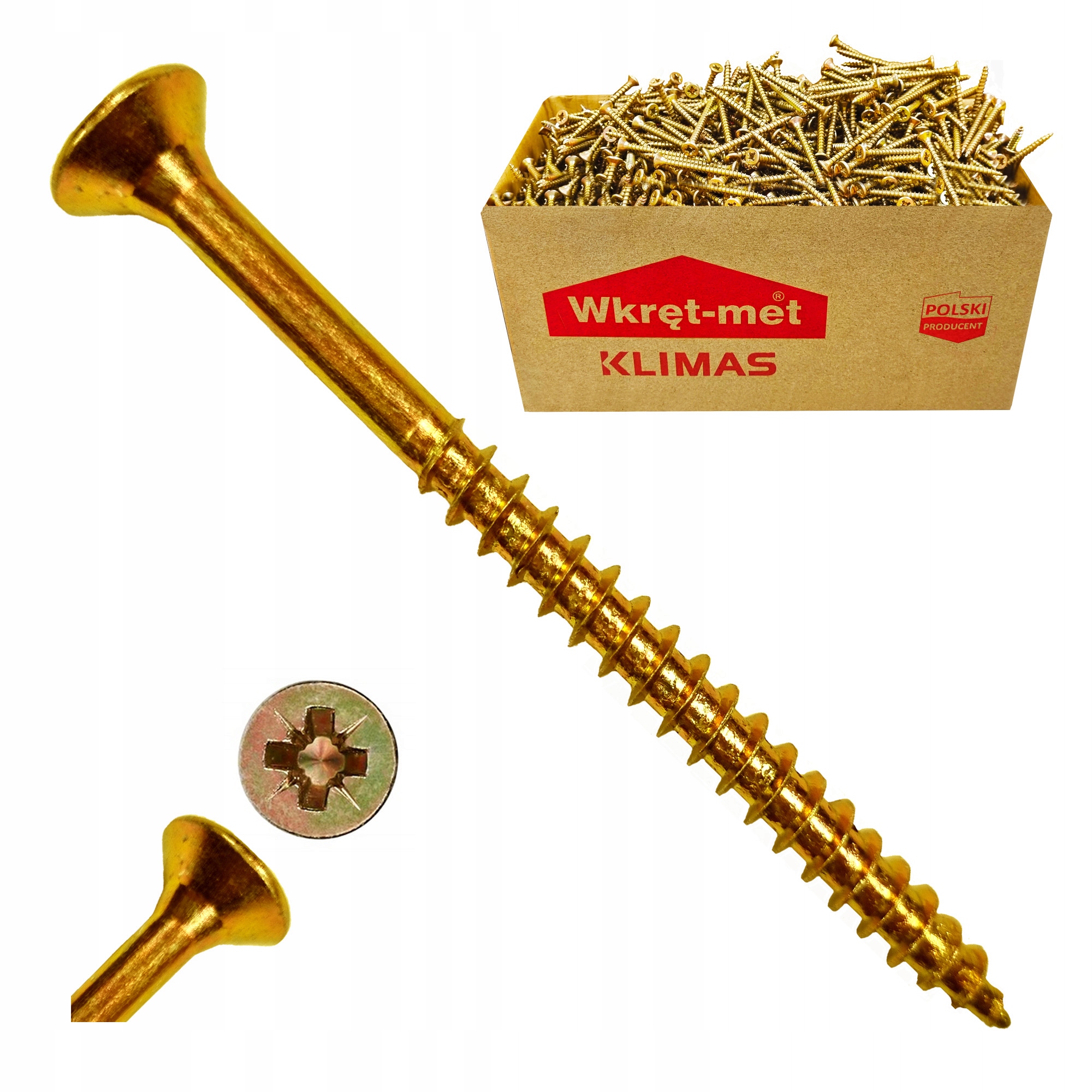 Kalené Vruty Do Dřeva 6x90 Kuželové PZ2 Pozink 5kg KDH-60090 Klimas