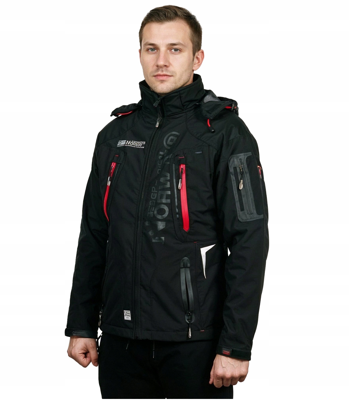 Pánská softshellová bunda Geo Norway sportovní větrovka s kapucí outdoorová