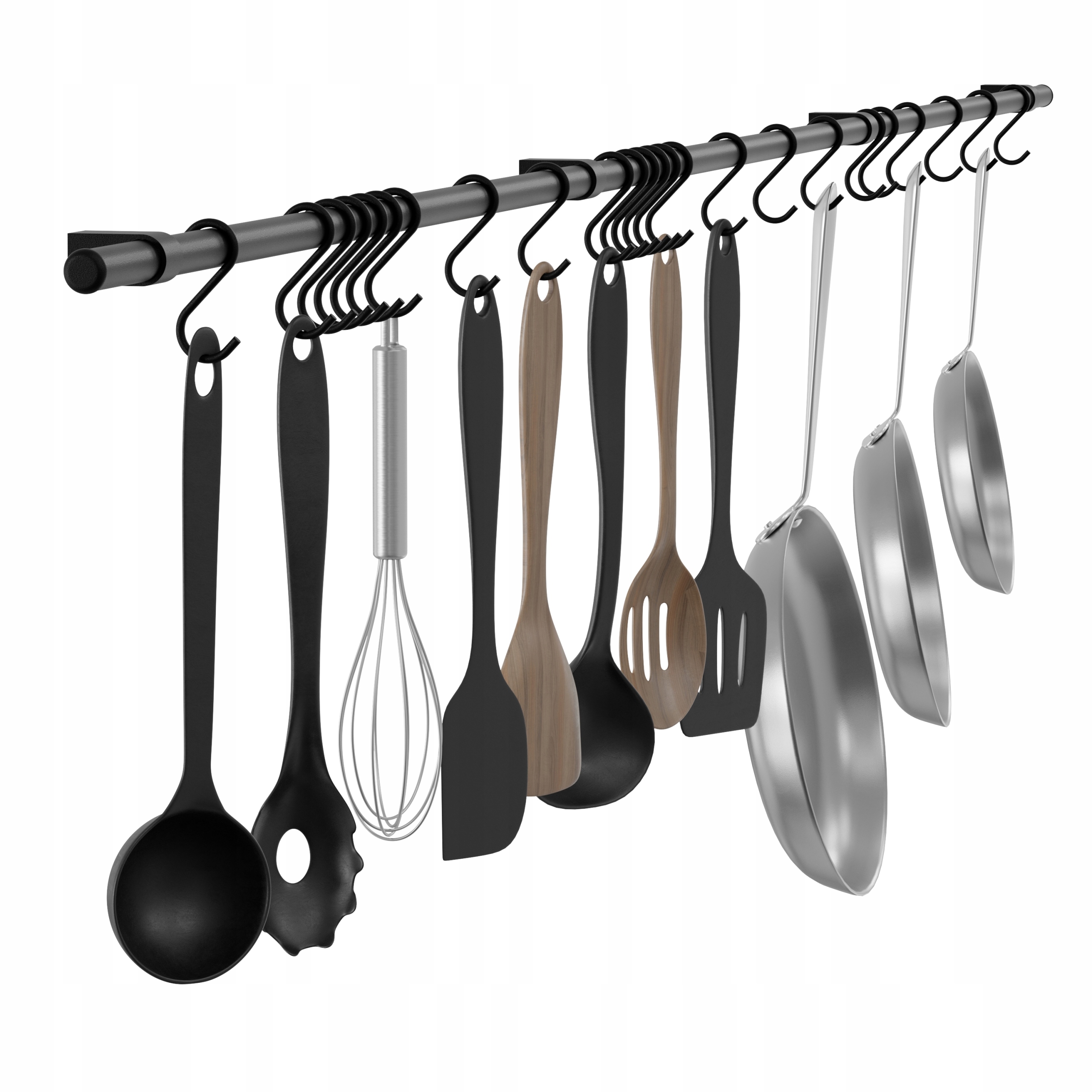 Kuchyňský Reling Věšák Na Stěnu S Háčky 200 cm Strukturatwist