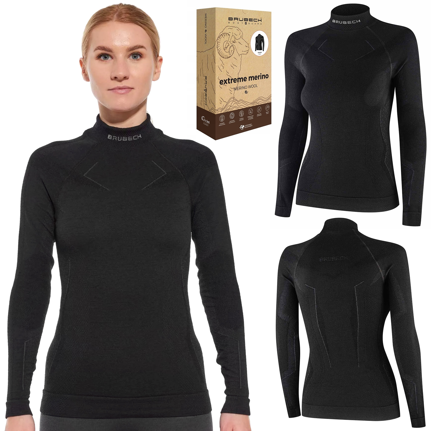 Dámská termoaktivní prodyšná vlněná Mikina Brubeck Extreme Merino velikost S