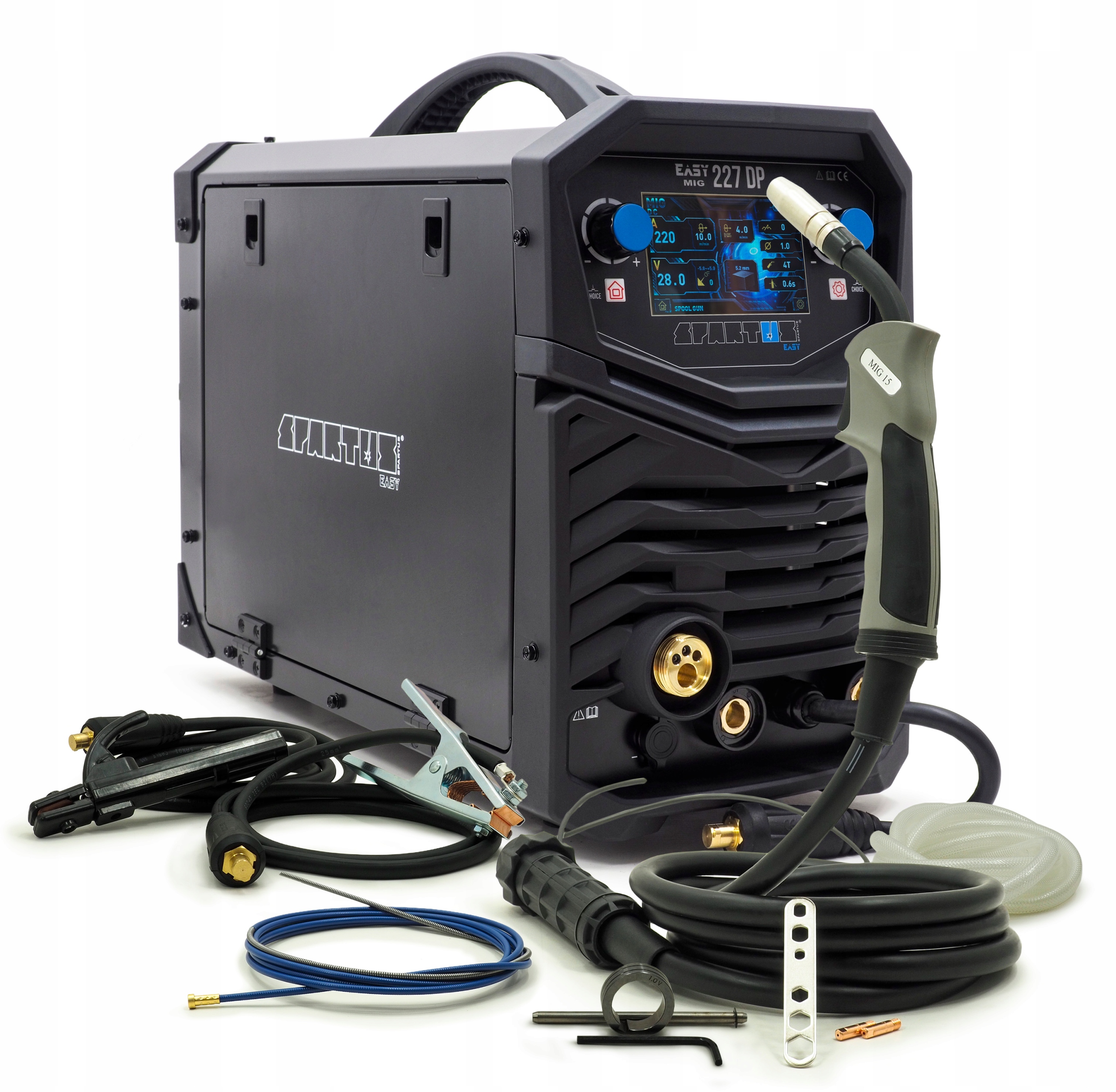 SPARTUS SPAWARKA INWERTOROWA PÓŁAUTOMAT EasyMIG 227 DP DUAL PULS 227DP