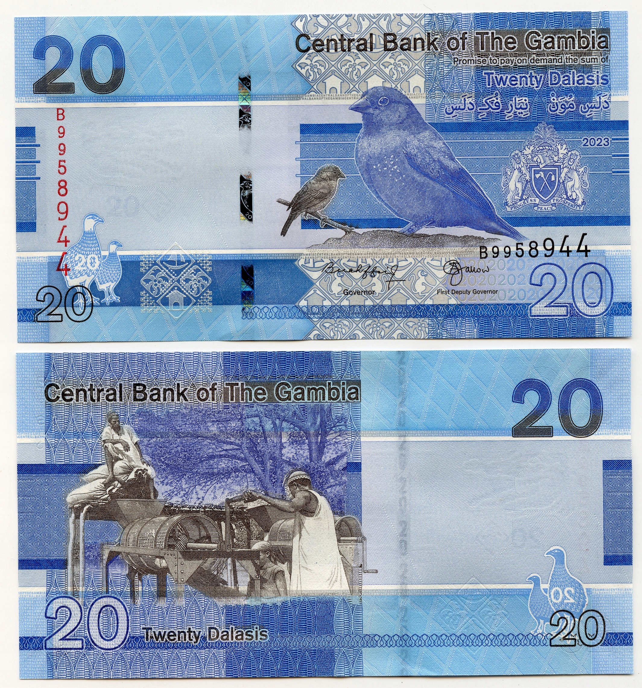 GAMBIA 20 DALASIS 2023 P-39 UNC