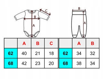 KOMPLET niemowlęcy WYPRWKA 3 części 62 Biedronka Rozmiar 62