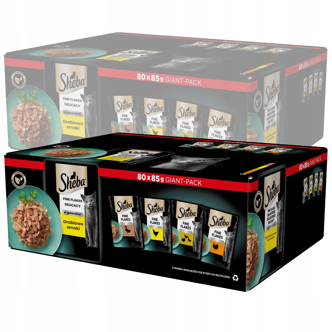 Levně Sheba Fine Flakes Delicacy 160x85g Drůbeží příchutě Krmivo Pro Kočky Želé