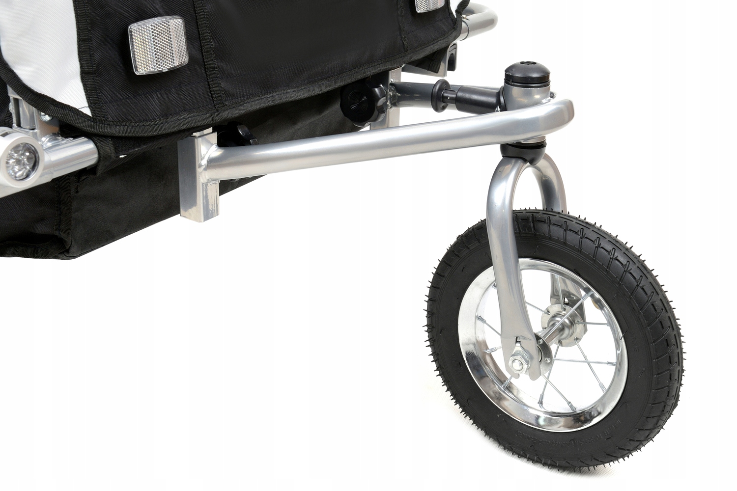 PRZYCZEPKA ROWEROWA PRO 3w1 AMORTYZOWANA + LEDY OŚWIETLENIE PASY DLA 2 OSÓB Wysokość 110 cm