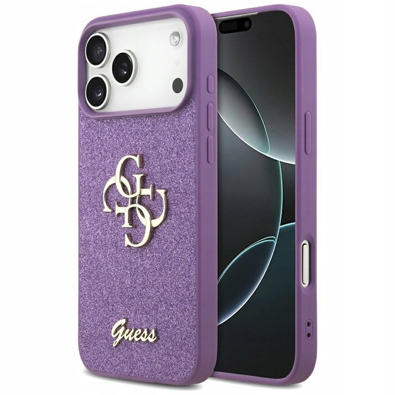 Guess Fixed Glitter Big 4G – Pouzdro pro iPhone 17 Pro Max (lila)