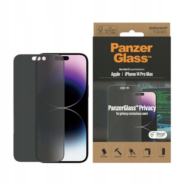PanzerGlass Uwf iPhone 14 Pro Max 6.7" Privacy Antibacterial P2774