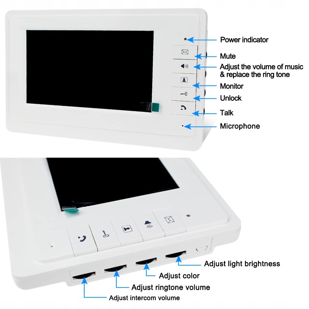 Libo Videovrátnik IP54 vodotesný Domofon S Veľkým Vnútorným Displejom p7.2