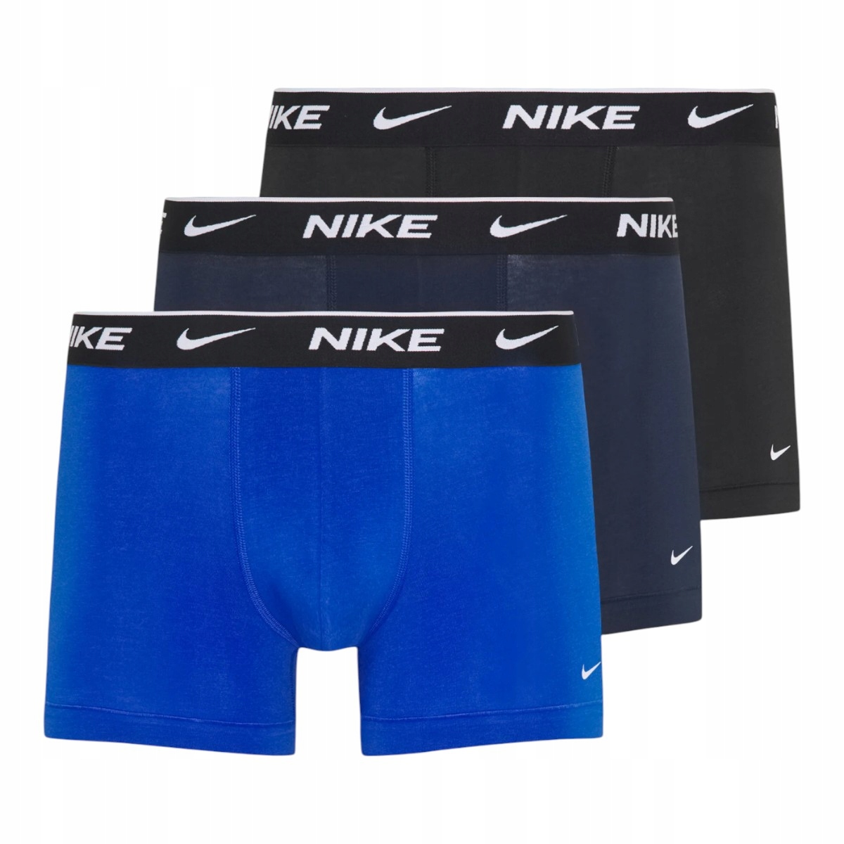 Nike Pánské Boxerky Slipy Trunk 3PK Tmavě Modré/modré/černé vel. L
