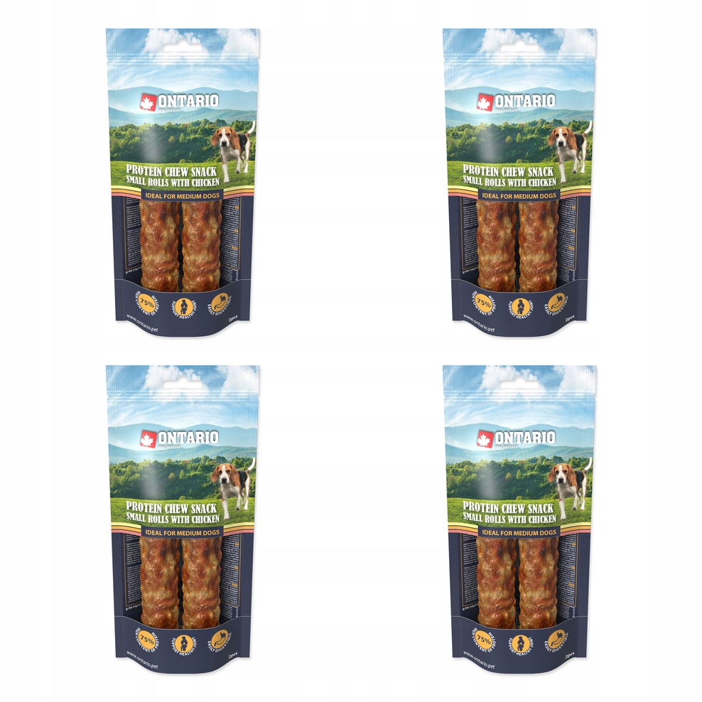 Levně Pochoutka Ontario Protein kuře, žvýkací rolka malá 2ks 12,7cm balení 4 ks