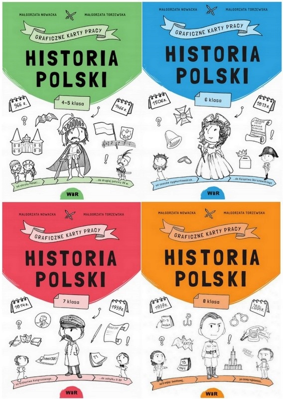 historia Polski GRAFICZNE KARTY PRACY kl 4-8 WIR