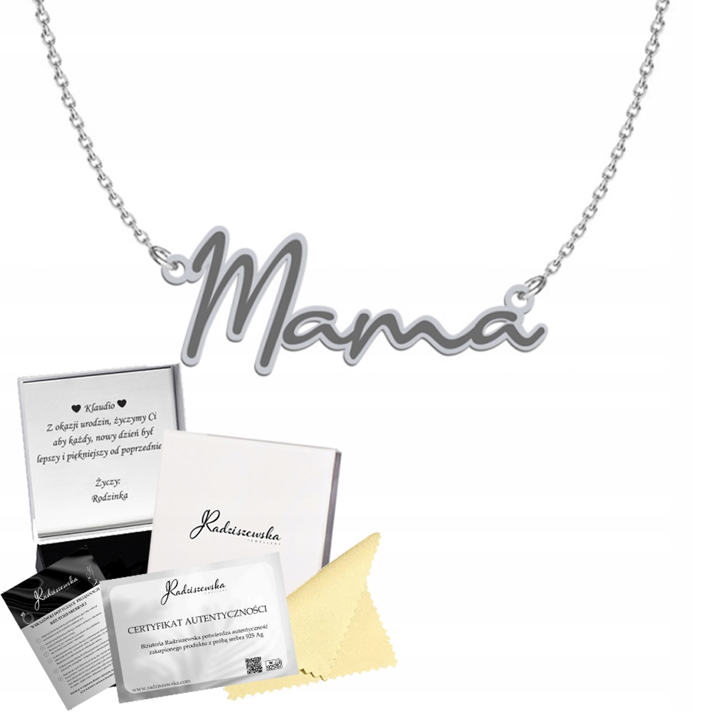 Řetízek S Nápisem Mama Stříbro 925 Dárek Den Matek, Šperky, Přání