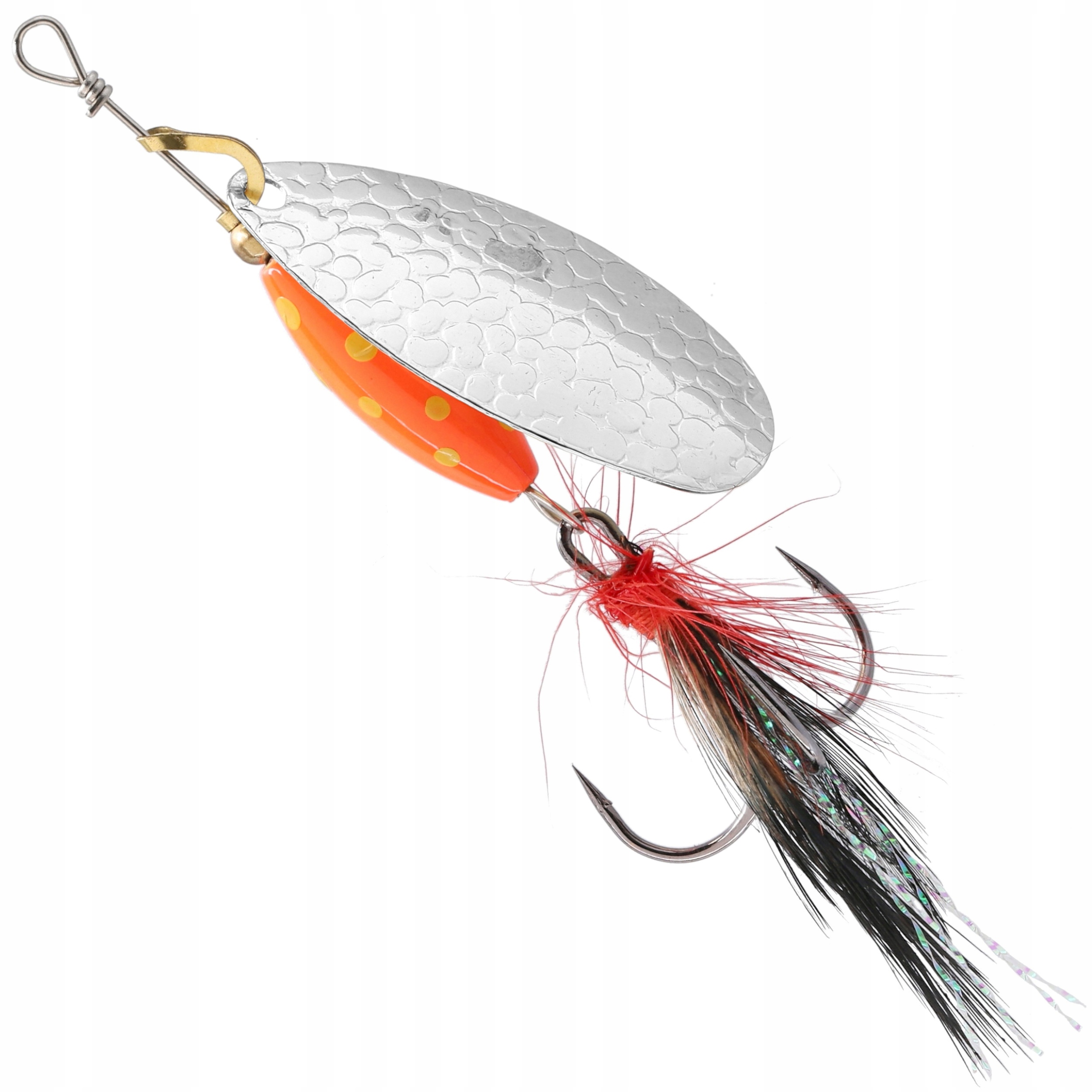 New 2024 Mikado Błystka Obrotowa M-grub nr 3 Srebrna Red Tiger (3-RT-S)