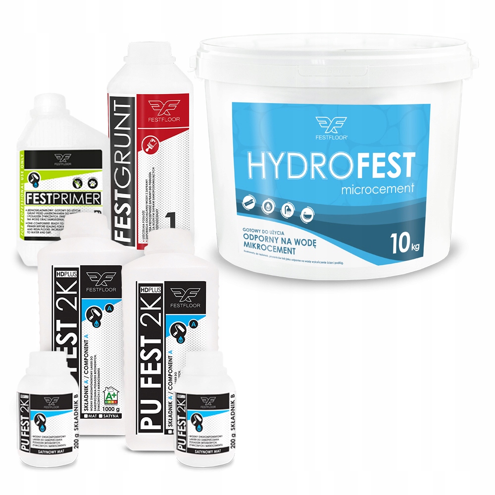 Festfloor Hydrofest mikrocement 10 m² – sada do koupelny na stěny