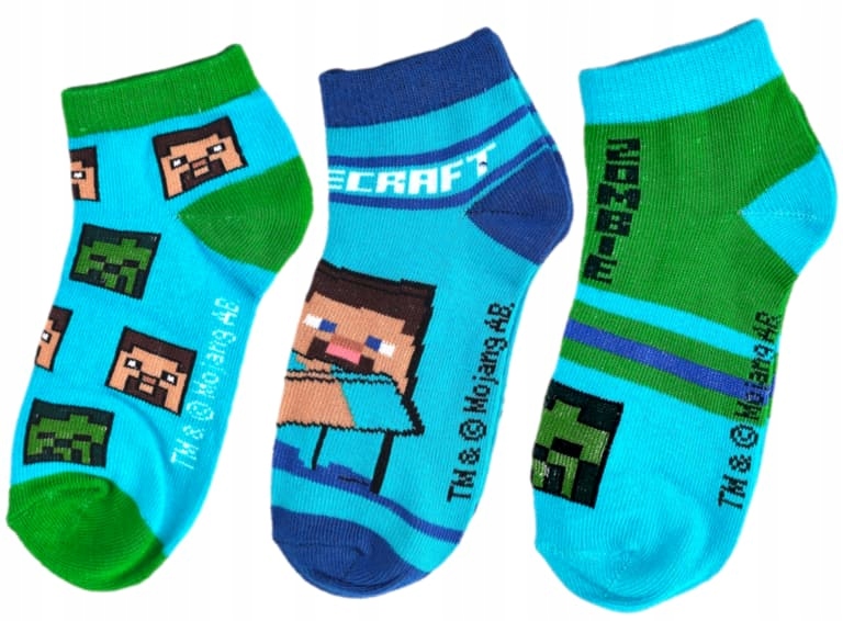

Skarpetki dziecięce krótkie stopki Minecraft 27/30