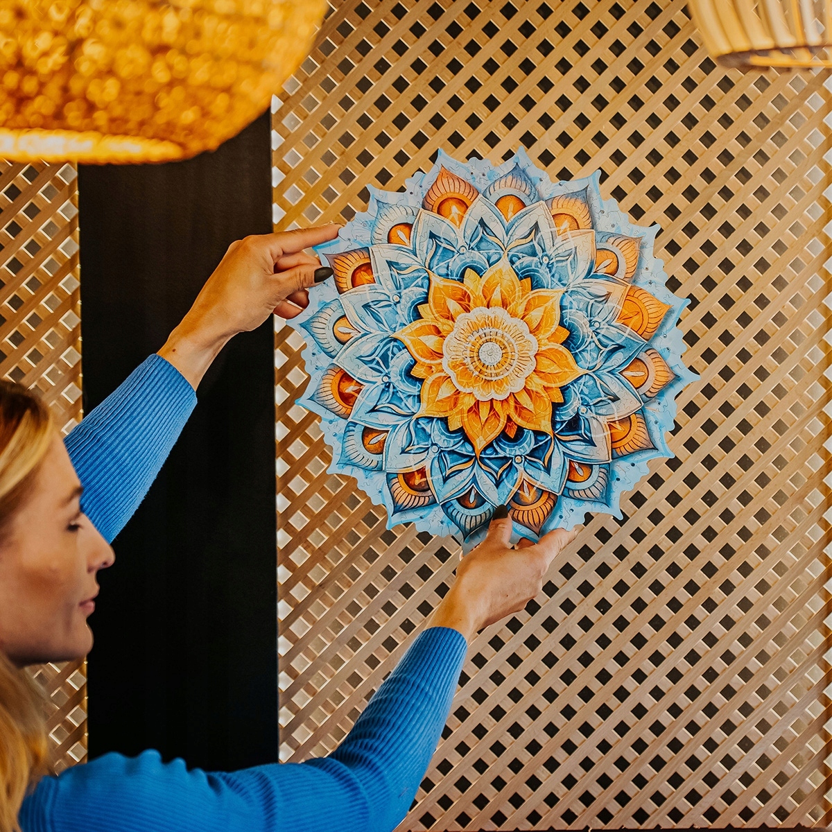 DREWNIANE PUZZLE TRUDNE MANDALA AŻ 650 elementów DLA DOROSŁYCH ANTYSTRESOWE Materiał drewno