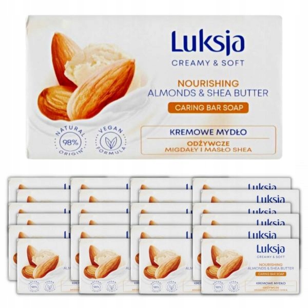 Mydło w kostce Luksja migdały i masło shea 90g x24