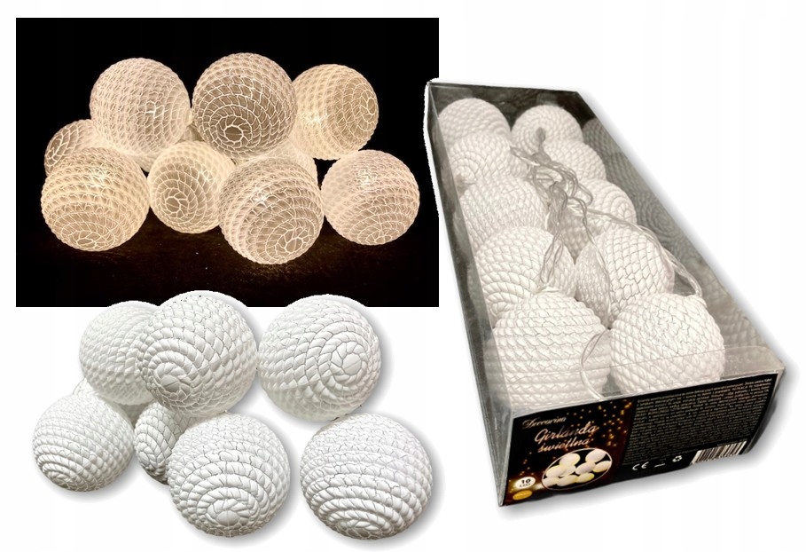 

Girlanda Świetlna Lampki Kule Led Świecące Lampion