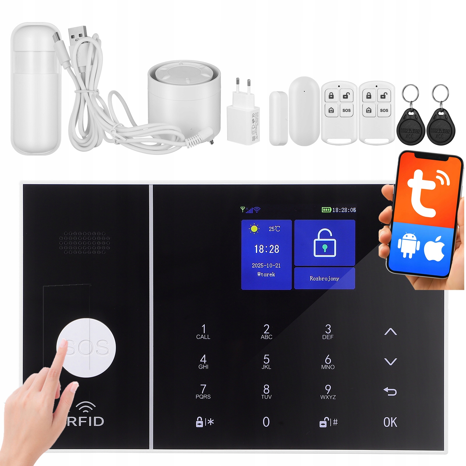 1ZEST Bezdrátový Alarmový Systém Wifi 4G Pro Dům S Dotykovou Obrazovkou