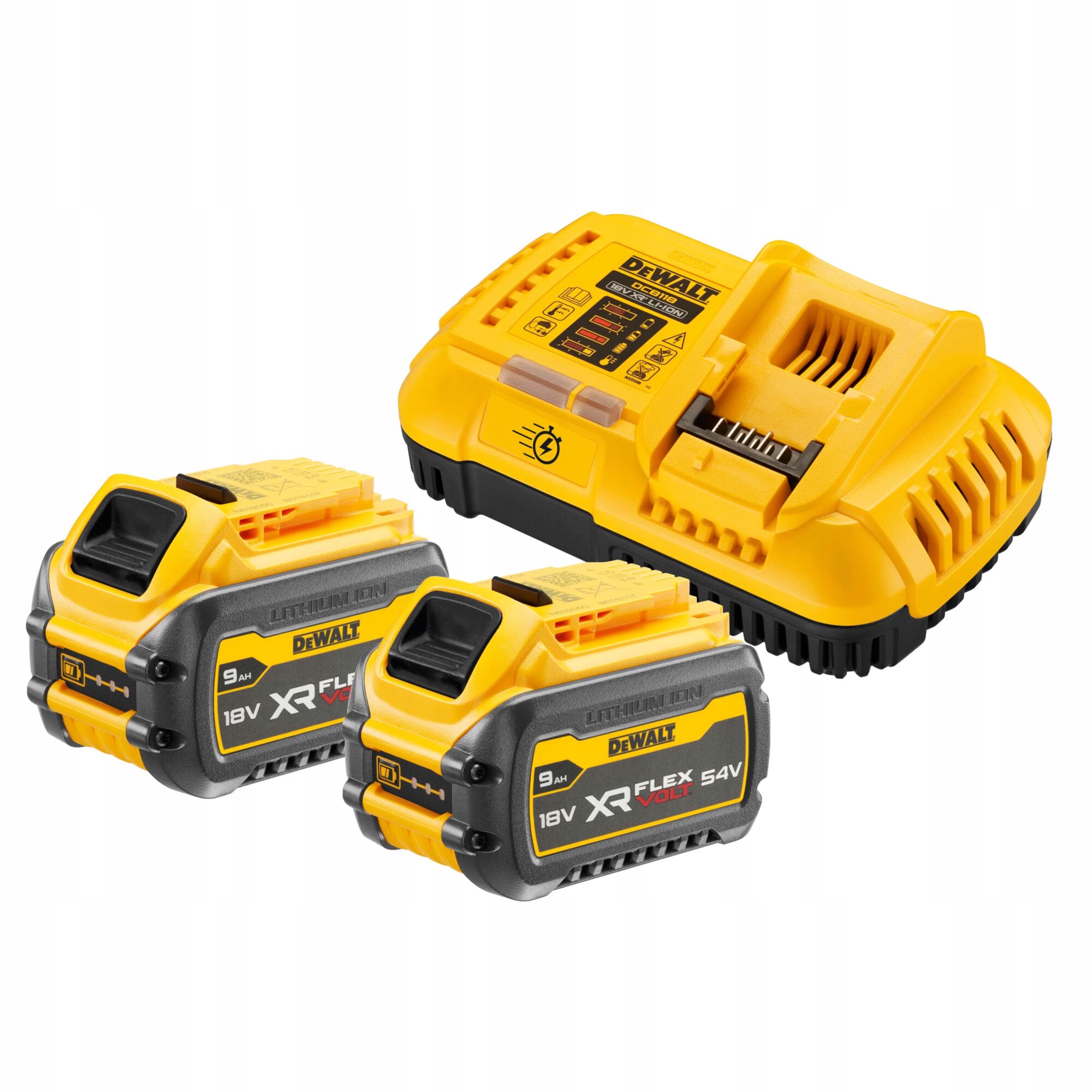 DeWalt DCB118X2 2 Akumulatory 18-54V/9.0-3.0Ah Szybka Ładowarka 8A DCB118