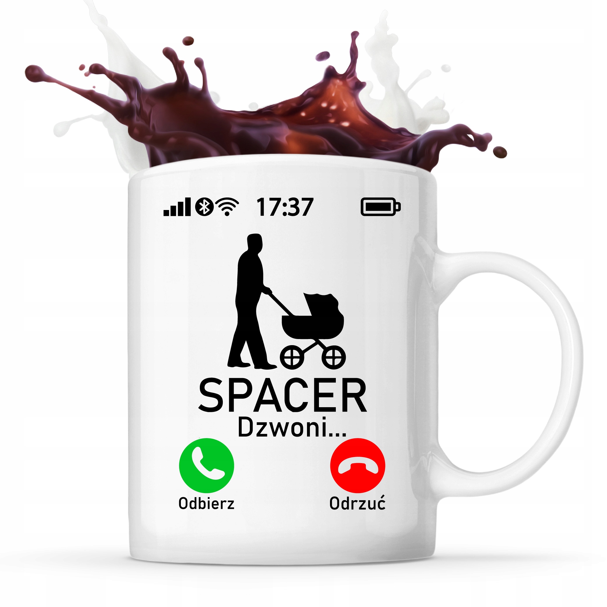 

Zabawny Kubek Dla Młodego Ojca Taty Spacer Dziecko